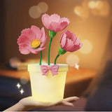 NNEDSZ Pink Flowers Silicone Touch Flower Aromatherapy Night Light Pot - Romantic Home Decor for Kids and Adults