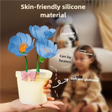 NNEDSZ Pink Flowers Silicone Touch Flower Aromatherapy Night Light Pot - Romantic Home Decor for Kids and Adults