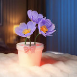 NNEDSZ Purple Flowers Silicone Touch Flower Aromatherapy Night Light Pot - Romantic Home Decor for Kids and Adults
