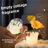 NNEDSZ Purple Flowers Silicone Touch Flower Aromatherapy Night Light Pot - Romantic Home Decor for Kids and Adults
