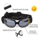 NNEDSZ Silver Lenses Pet Sunglasses for Dogs and Cats - UV Protection, Adjustable Strap, Anti-Wind and Anti-Fog Pet Goggles