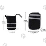 NNEDSZ Black Reflective Pet Waist Bag with Hands-Free Leash for Night Safety - Adjustable Waist Pack with Detachable Pouches