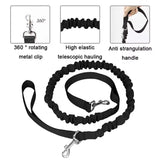 NNEDSZ Black Reflective Pet Waist Bag with Hands-Free Leash for Night Safety - Adjustable Waist Pack with Detachable Pouches