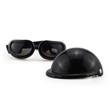 NNEDSZ Size S Black Pet Helmet & Goggles Set - Adjustable Safety Gear for Dogs, UV Protection, Durable ABS Material, Stylish Outdoor Accessory