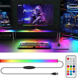 NNEDSZ 2 Pcs RGB LED Gaming Light Bar - Dual Color Temperature & Adjustable RGB Effects, USB-Powered Backlight for Monitors, Remote & Button Control, 30cm Lightweight Design