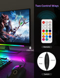 NNEDSZ 2 Pcs RGB LED Gaming Light Bar - Dual Color Temperature & Adjustable RGB Effects, USB-Powered Backlight for Monitors, Remote & Button Control, 30cm Lightweight Design