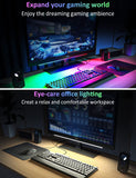 NNEDSZ 2 Pcs RGB LED Gaming Light Bar - Dual Color Temperature & Adjustable RGB Effects, USB-Powered Backlight for Monitors, Remote & Button Control, 30cm Lightweight Design