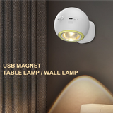 NNEDSZ 2 Pcs Grey Rechargeable Magnetic USB Table Lamp & Wall Light - 3000K/4000K/6000K Adjustable Brightness with Anti-Glare Design