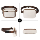 NNEDSZ Black Adjustable Waterproof PU Leather Waist Bag – Stylish Crossbody Belt Bag for Men & Women