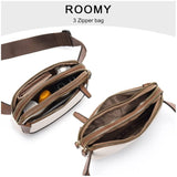 NNEDSZ Black And Brown Color Matching Adjustable Waterproof PU Leather Waist Bag - Stylish Crossbody Belt Bag for Men & Women