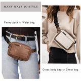 NNEDSZ Coffee Adjustable Waterproof PU Leather Waist Bag - Stylish Crossbody Belt Bag for Men & Women