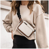 NNEDSZ Coffee Adjustable Waterproof PU Leather Waist Bag - Stylish Crossbody Belt Bag for Men & Women