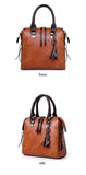 NNEDSZ Red 4-Piece Women's PU Leather Tote Bag Set - Vintage Handbag, Shoulder Bag, Clutch, and Card Holder - Lightweight Design