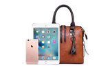 NNEDSZ Pink 4-Piece Women's PU Leather Tote Bag Set - Vintage Handbag, Shoulder Bag, Clutch, and Card Holder - Lightweight Design