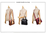 NNEDSZ Brown 4-Piece Women's PU Leather Tote Bag Set - Vintage Handbag, Shoulder Bag, Clutch, and Card Holder - Lightweight Design