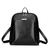 NNEDSZ Black Stylish Women's PU Leather Backpack – Spacious, Anti-Theft, Multi-Pocket Travel Bag for School or Work