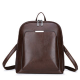 NNEDSZ Brown Stylish Women's PU Leather Backpack - Spacious, Anti-Theft, Multi-Pocket Travel Bag for School or Work