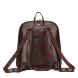 NNEDSZ Brown Stylish Women's PU Leather Backpack - Spacious, Anti-Theft, Multi-Pocket Travel Bag for School or Work