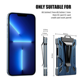 NNEDSZ 1 Pcs Green Premium RFID Blocking Aluminum Alloy ID Badge Holder with Transparent Card Slot & Money Clip