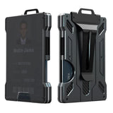 NNEDSZ 1 Pcs Black Premium RFID Blocking Aluminum Alloy ID Badge Holder with Transparent Card Slot & Money Clip