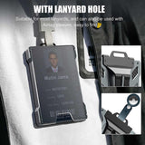 NNEDSZ 1 Pcs Gold Premium RFID Blocking Aluminum Alloy ID Badge Holder with Transparent Card Slot & Money Clip