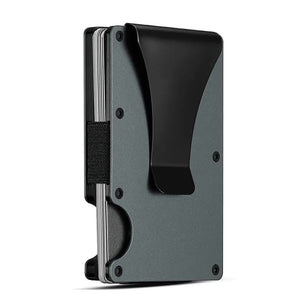 NNEDSZ 2 Pcs Grey Aluminum Alloy RFID Blocking Wallet - Compact, Lightweight Credit Card Holder and Money Clip