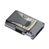 NNEDSZ 2 Pcs Grey Aluminum Alloy RFID Blocking Wallet - Compact, Lightweight Credit Card Holder and Money Clip