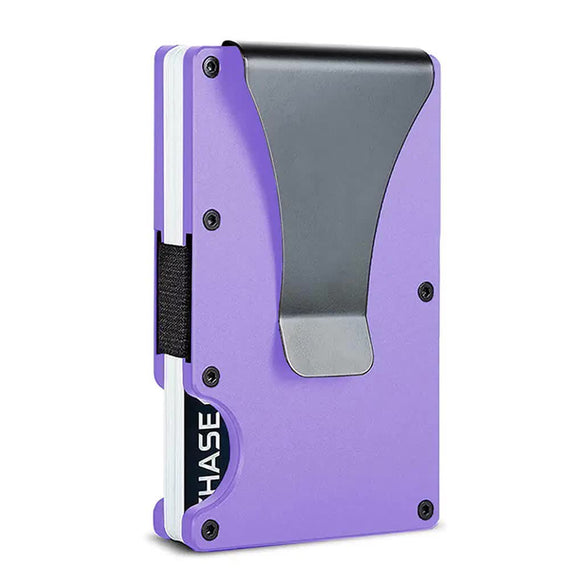 NNEDSZ 2 Pcs Purple Aluminum Alloy RFID Blocking Wallet - Compact, Lightweight Credit Card Holder and Money Clip