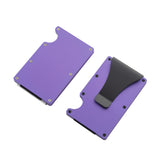 NNEDSZ 2 Pcs Purple Aluminum Alloy RFID Blocking Wallet - Compact, Lightweight Credit Card Holder and Money Clip