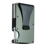 NNEDSZ 2 Pcs Dark Green Aluminum Alloy RFID Blocking Wallet - Compact, Lightweight Credit Card Holder and Money Clip