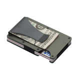 NNEDSZ 2 Pcs Dark Green Aluminum Alloy RFID Blocking Wallet - Compact, Lightweight Credit Card Holder and Money Clip