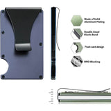 NNEDSZ 2 Pcs Dark Green Aluminum Alloy RFID Blocking Wallet - Compact, Lightweight Credit Card Holder and Money Clip