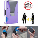 NNEDSZ 2 Pcs Red Aluminum Alloy RFID Blocking Wallet - Compact, Lightweight Credit Card Holder and Money Clip