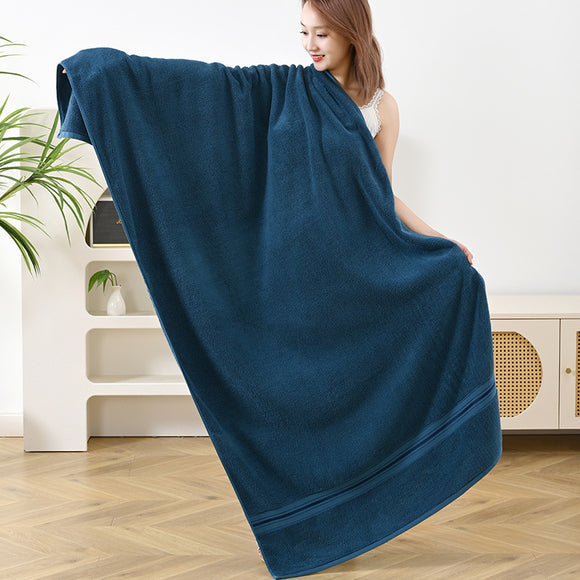 NNEDSZ Dark Blue Luxury Cotton Towel Set(Towel + Bath Towel) - Quick Dry, Extra Thick & Absorbent, Perfect for Bath & Beach