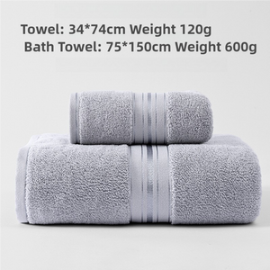 NNEDSZ Grey Luxury Cotton Towel Set(Towel + Bath Towel) - Quick Dry, Extra Thick & Absorbent, Perfect for Bath & Beach