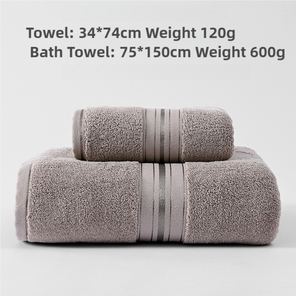 NNEDSZ Light Brown Cotton Towel Set(Towel + Bath Towel) - Quick Dry, Extra Thick & Absorbent, Perfect for Bath & Beach