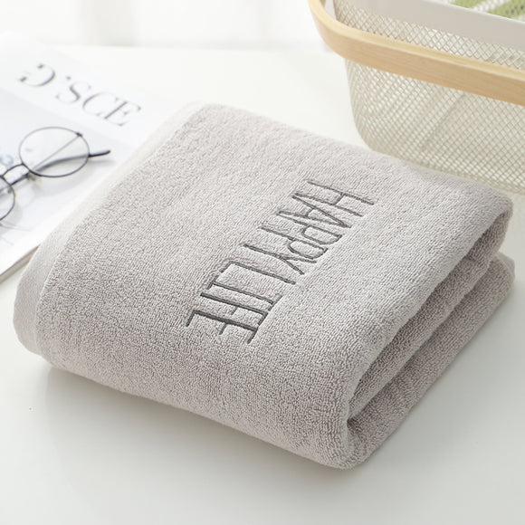 NNEDSZ Light Gray Soft Cotton Bath Towel - 70x140cm, Quick Dry, Super Absorbent