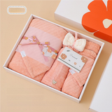 NNEDSZ Pink Soft Coral Fleece Towel and Bath Towel Gift Set - 5-Piece Luxurious Absorbent Set