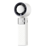 NNEDSZ White Portable Turbo Handheld USB Rechargeable Fan with Digital Speed Display – High-Speed Cooling Fan for Outdoor Use