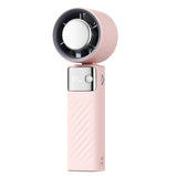 NNEDSZ Pink Portable Turbo Handheld USB Rechargeable Fan with Digital Speed Display - High-Speed Cooling Fan for Outdoor Use