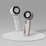 NNEDSZ Pink Portable Turbo Handheld USB Rechargeable Fan with Digital Speed Display - High-Speed Cooling Fan for Outdoor Use