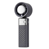 NNEDSZ Grey Portable Turbo Handheld USB Rechargeable Fan with Digital Speed Display - High-Speed Cooling Fan for Outdoor Use