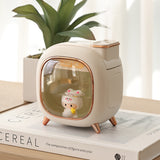 NNEDSZ Off White USB Desktop Dual Mist Cute Humidifier with Essential Oil Diffuser, 500ml Large Capacity, Quiet Aromatherapy Machine for Bedroom and Office