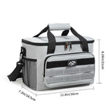 NNEDSZ Grey 18L Large Capacity Outdoor Insulated Cooler Bag - Portable Picnic Ice Pack with Shoulder Strap
