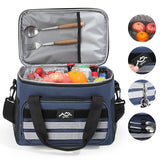 NNEDSZ Grey 18L Large Capacity Outdoor Insulated Cooler Bag - Portable Picnic Ice Pack with Shoulder Strap