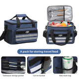 NNEDSZ Grey 18L Large Capacity Outdoor Insulated Cooler Bag - Portable Picnic Ice Pack with Shoulder Strap