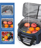 NNEDSZ Grey 18L Large Capacity Outdoor Insulated Cooler Bag - Portable Picnic Ice Pack with Shoulder Strap