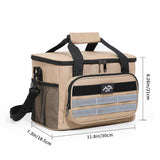 NNEDSZ Brown 18L Large Capacity Outdoor Insulated Cooler Bag - Portable Picnic Ice Pack with Shoulder Strap