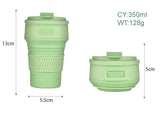 NNEDSZ 2 Pcs Purple Collapsible Silicone Coffee Cup - Portable, Food-Grade, Microwave & Freezer Safe Travel Mug(Combination pack of the same color)