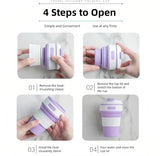 NNEDSZ 2 Pcs Purple Collapsible Silicone Coffee Cup - Portable, Food-Grade, Microwave & Freezer Safe Travel Mug(Combination pack of the same color)
